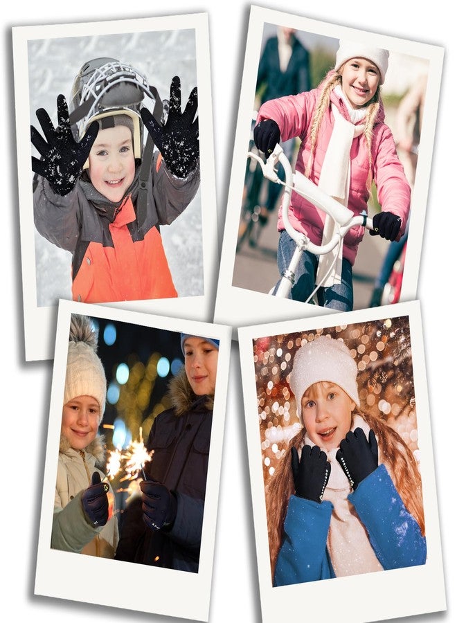 Aprilfrog Winter Kids Warm Sports Gloves: Cold Weather Anti-Slip Touchscreen Thermal Lined Children Mittens for Football Ski Bike Snow Boy Girl 4-12 Years Black XL - Image 5
